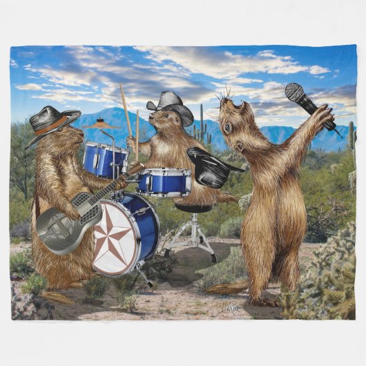 De prairiehonden leven! fleece deken (Voorkant (Horizontaal))