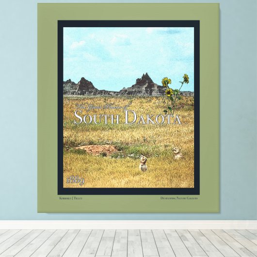 De Prairielanden van South Dakota Canvas Afdruk (Insitu (Houten vloer))