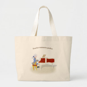 "De praktijk handhaaft Perfect" Mozart die Piano s Grote Tote Bag