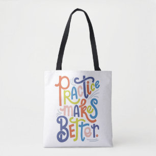 De praktijk maakt beter tote bag