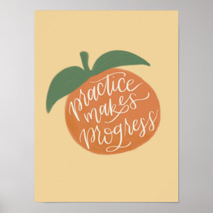 De praktijk maakt het poster van de Vooruitgang