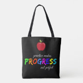 De praktijk maakt vooruitgang tote bag (Achterkant)