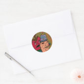 De pratende appel ronde sticker (Envelop)