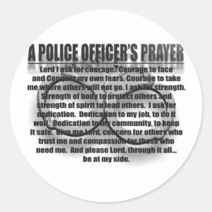 DE PRAYER VAN EEN POLITIEBUREAU RONDE STICKER