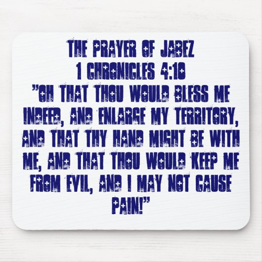 DE PRAYER VAN JABEZ1 Chronicles 4:10"Oh dat... Muismat (Voorkant)