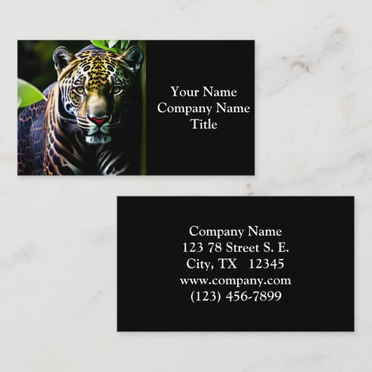 De Predator van het Oerwoud Jaguar - Fierce Visitekaartje (Voorkant / Achterkant)