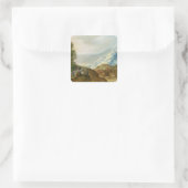 De preek op de berg vierkante sticker (Tas)