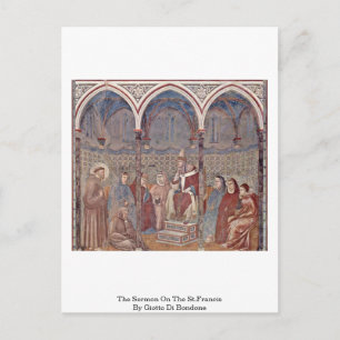 De preek op de sint-Francis door Giotto di Bondone Briefkaart