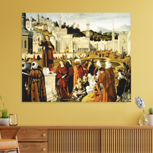 De preken van de heilige Stephen in Jeruzalem Canvas Afdruk (Insitu (Woonkamer))