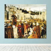 De preken van de heilige Stephen in Jeruzalem Canvas Afdruk (Insitu (Houten vloer))