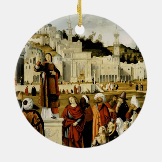 De preken van de heilige Stephen in Jeruzalem Keramisch Ornament (Achterkant)