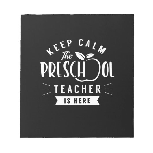 De preschool leraar is hier notitieblok (Voorkant)