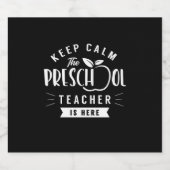 De preschool leraar is hier sparkling wijnetiket (Enkel label)