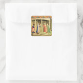 De presentatie in de tempel vierkante sticker (Tas)