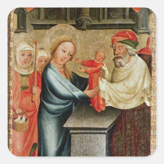 De presentatie van Christus in de tempel Vierkante Sticker (Voorkant)