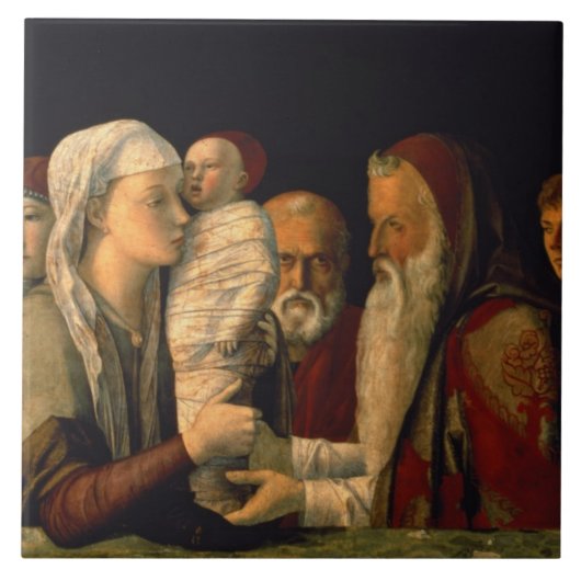 De presentatie van Jezus in de tempel Tegeltje (Voorkant)