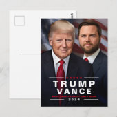De presidentscampagne van Trump Vance in 2024 Briefkaart (Voorkant / Achterkant)