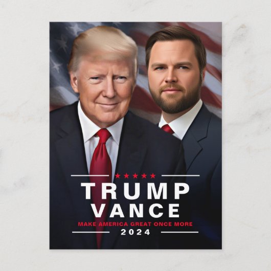De presidentscampagne van Trump Vance in 2024 Briefkaart (Voorkant)