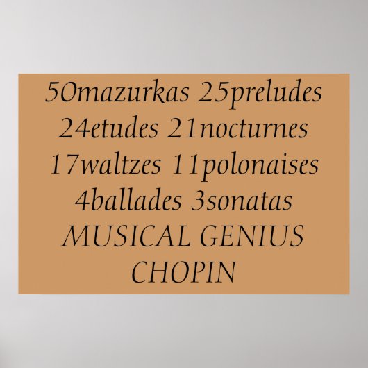 De prestaties van Chopin Poster (Voorkant)