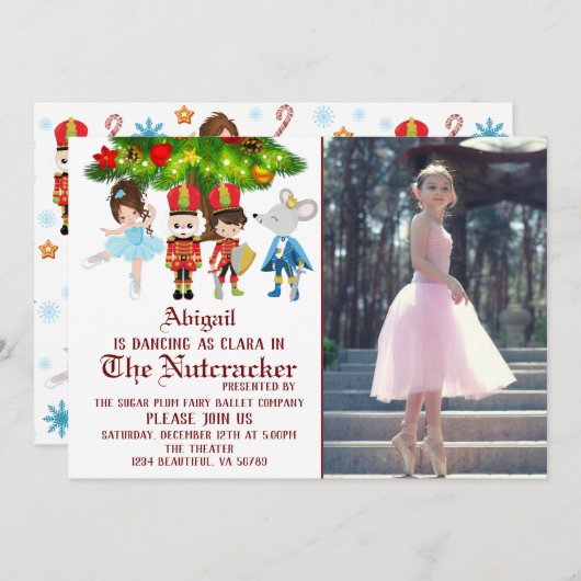 De prestaties van de Nutcracker Photo Ballet Dance Kaart (Voorkant / Achterkant)