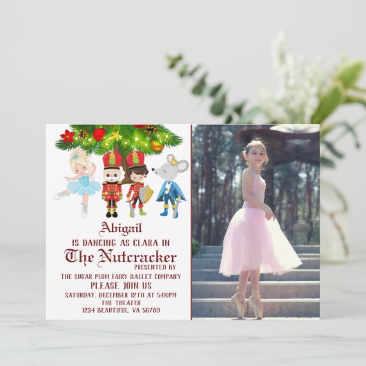De prestaties van de Nutcracker Photo Ballet Dance Kaart (Staand voorkant)