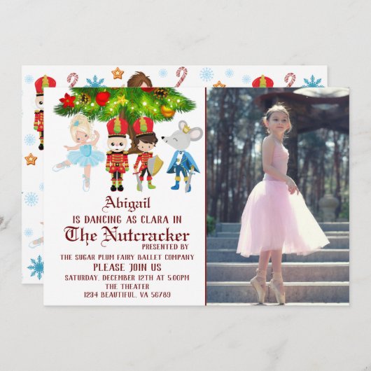 De prestaties van de Nutcracker Photo Ballet Dance Kaart (Voorkant / Achterkant)