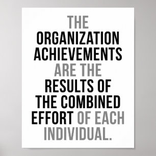 De prestaties van de organisatie poster