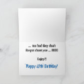 De pret, 69ste verjaardag, vergeet over het, wit kaart (Binnen)