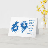 De pret, 69ste verjaardag, vergeet over het, wit kaart (Gele Bloem)