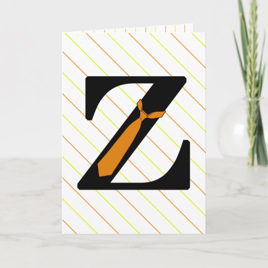 De Pret Formeel Z van het monogram met Stropdas Notitiekaartje (Voorkant)