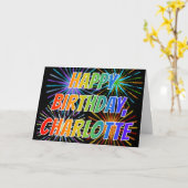 De Pret "GELUKKIGE VERJAARDAG " van "CHARLOTTE" Kaart (Gele Bloem)