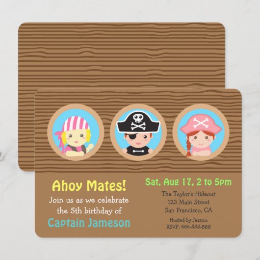 De pret plagi?ërt de Partij van de Verjaardag van Kaart (Voorkant / Achterkant)