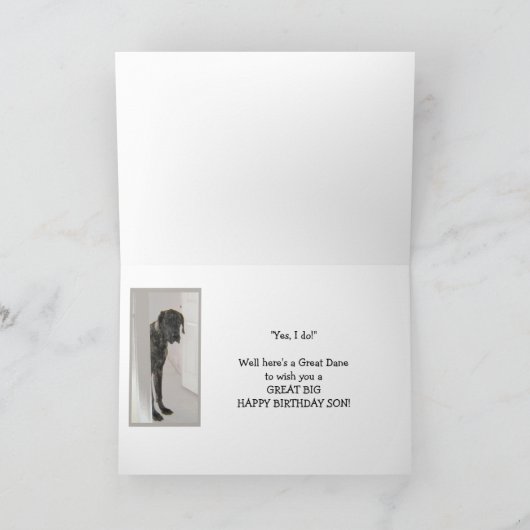 De Pret van de Cake van de Verjaardag van de ZOON Kaart (Binnen)