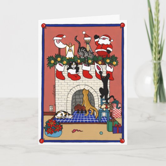 DE PRET VAN KERSTMIS FEESTDAGEN KAART (Voorkant)