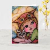 De Pret van Owlsome - Grote Ogen en Straal Kaart (Gele Bloem)