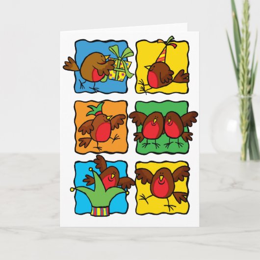 De pret van Robin Feestdagen Kaart (Voorkant)