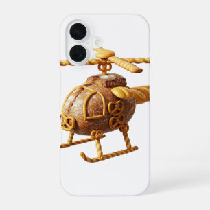 De Pretzel Helikopter: Brood Helikopter Voedsel Ku iPhone 16 Hoesje