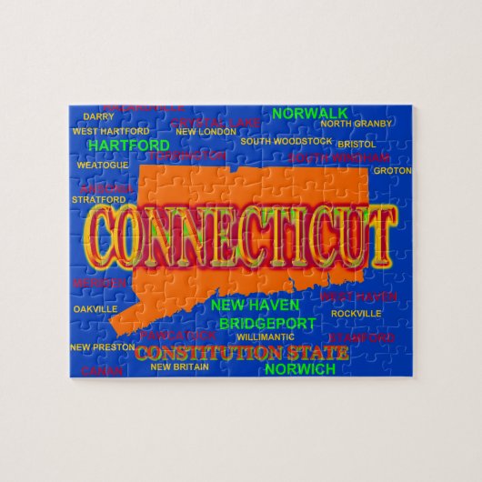 De Pride Kaart van de Staat van de Connecticut Ste Legpuzzel (Horizontaal)