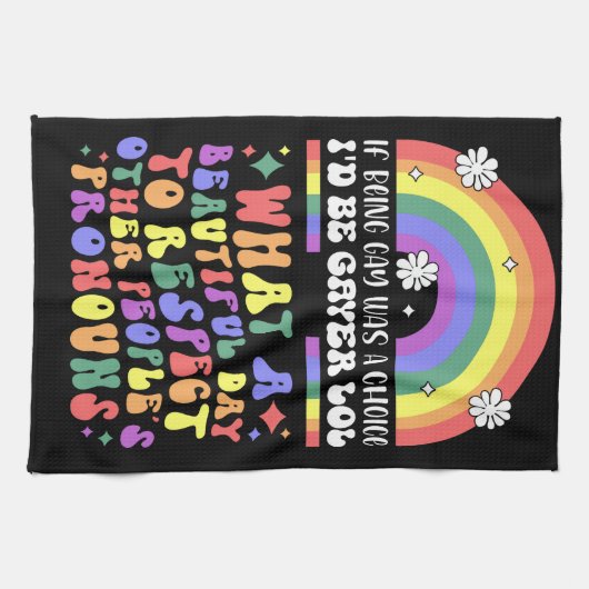 De Pride Maand met regenboog Theedoek (Horizontaal)