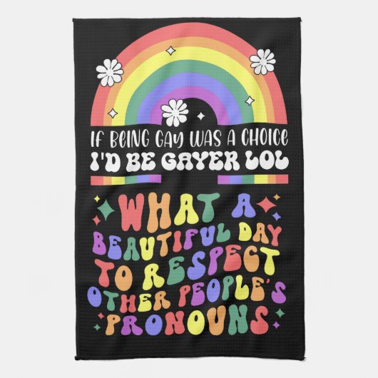 De Pride Maand met regenboog Theedoek (Verticaal)