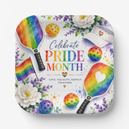 De Pride Pickleball Regenboog thema Papieren Bordje