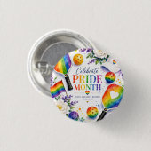 De Pride Pickleball Regenboog thema Ronde Button 3,2 Cm (Voorkant /achterkant)