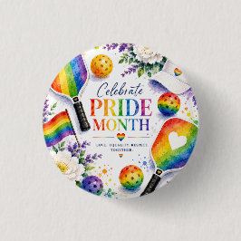 De Pride Pickleball Regenboog thema Ronde Button 3,2 Cm