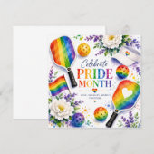De Pride Pickleball Regenboog thema Save The Date (Voorkant / Achterkant)