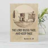 De priesterzegelmachine op een Biblical Jerusalem- Feestdagenkaart (Staand voorkant)