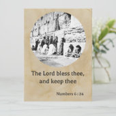 De priesterzegelmachine op een Biblical Jerusalem- Feestdagenkaart (Staand voorkant)