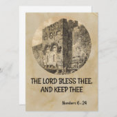 De priesterzegelmachine op een Biblical Jerusalem- Feestdagenkaart (Voorkant / Achterkant)