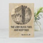 De priesterzegelmachine op een Biblical Jerusalem- Feestdagenkaart (Staand voorkant)