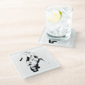 De prijs in ontvangst nemen – Lab Sketch Glazen Onderzetter (Schuin)