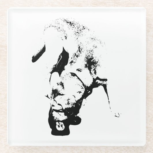 De prijs in ontvangst nemen – Lab Sketch Glazen Onderzetter (Voorkant)